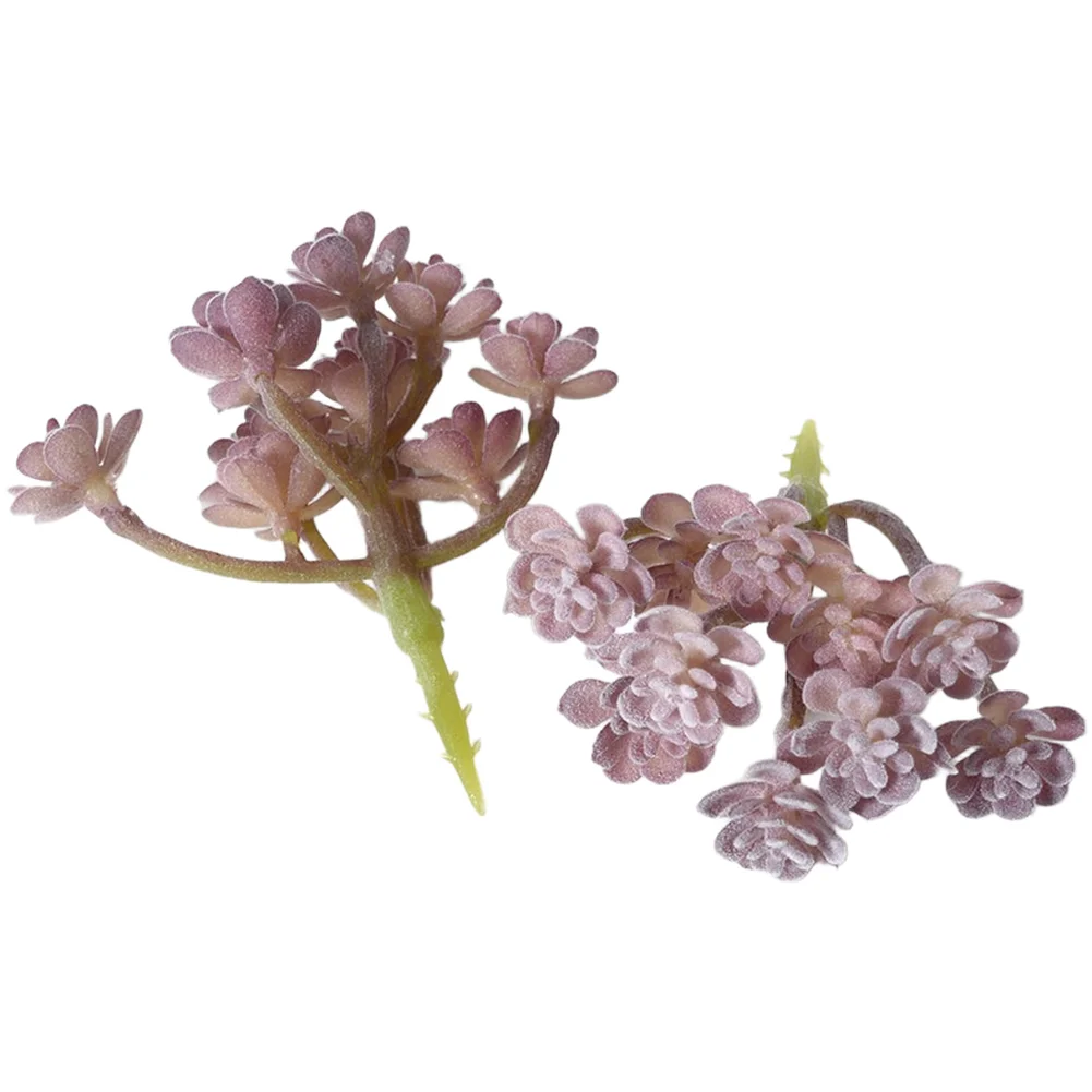 Succulent Arrangement Mini - PVC 플록 처리된 보라색 인조 다육식물,