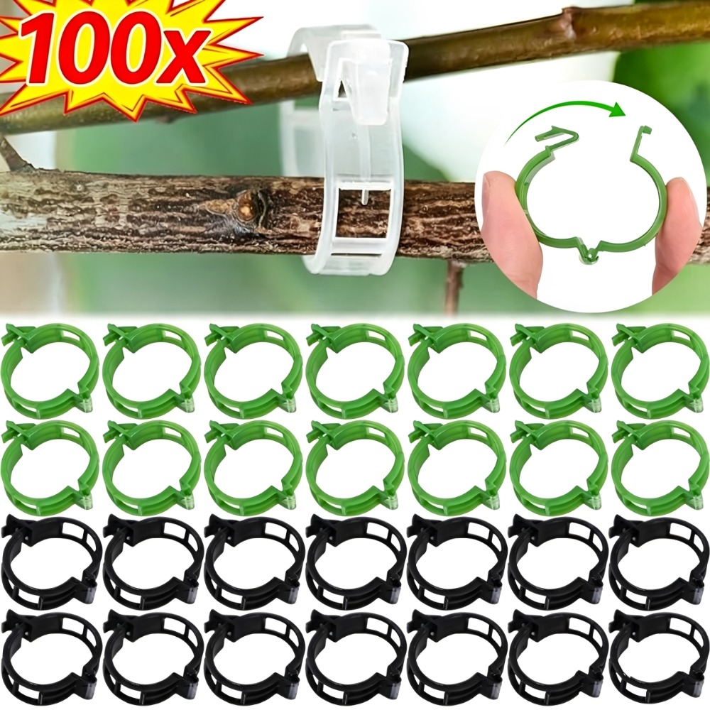 Plant Parent Tools - 100/10PCS 식물 지지 클립 플라스틱 버클