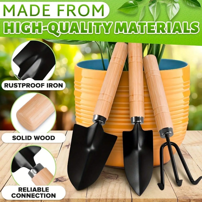 Plant Parent Tools - 3PC/1Set 미니 원예 도구 세트 손잡이가